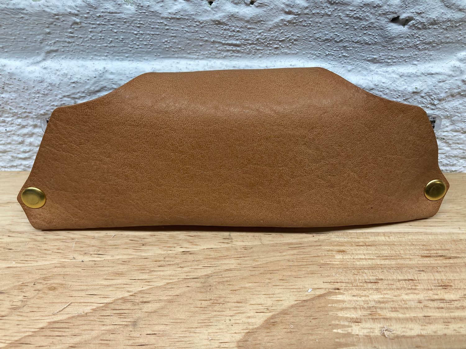 Glasses Case - Rustic Vachetta + Salmon Leather