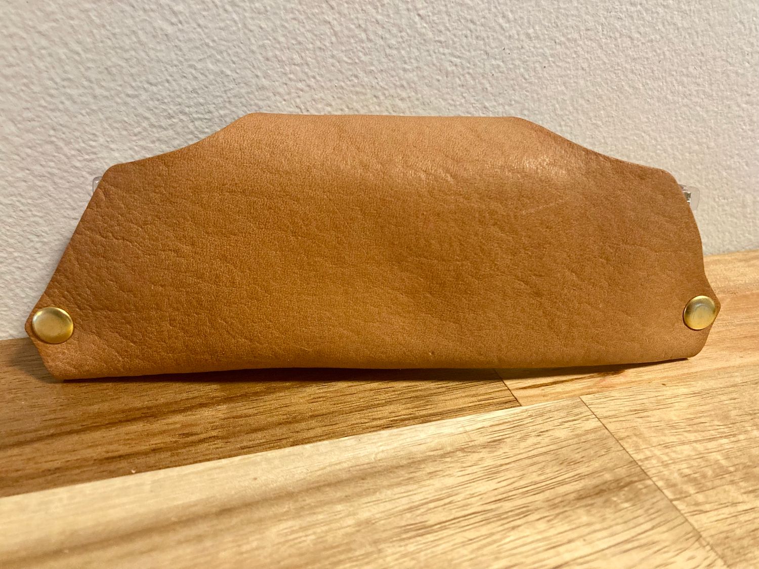 Glasses Case - Rustic Vachetta + Salmon Leather