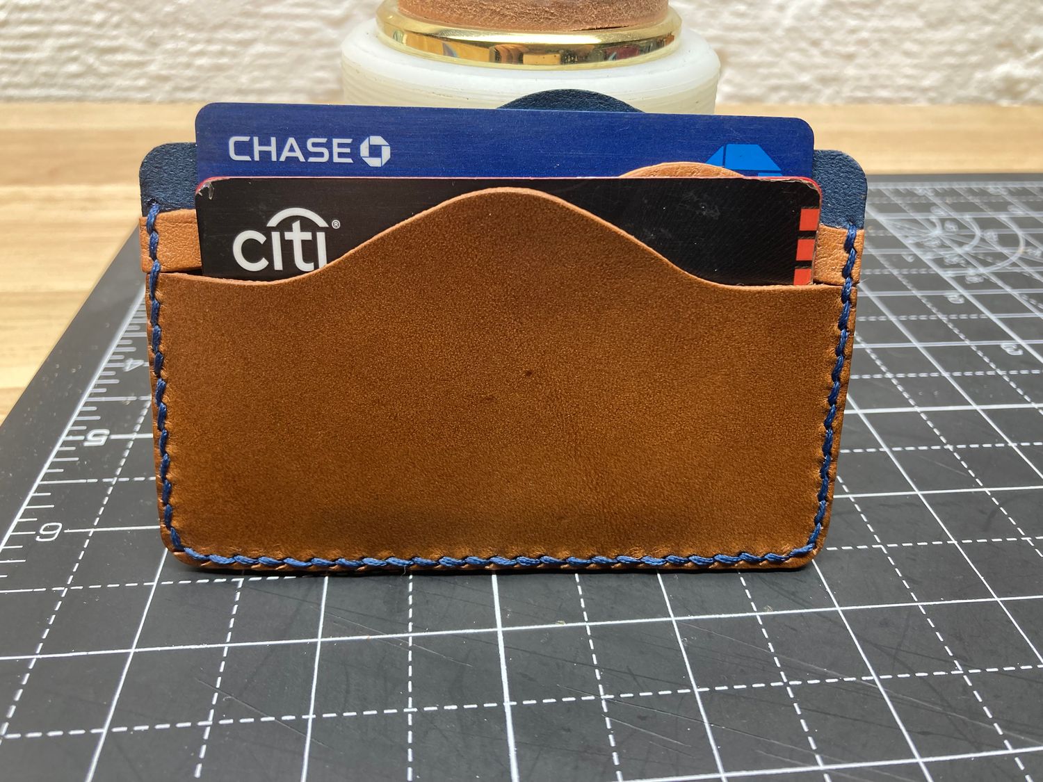 Minimalist Card Holder - Mountain Sky (Buttero-Vachetta-Goatskin Combo)