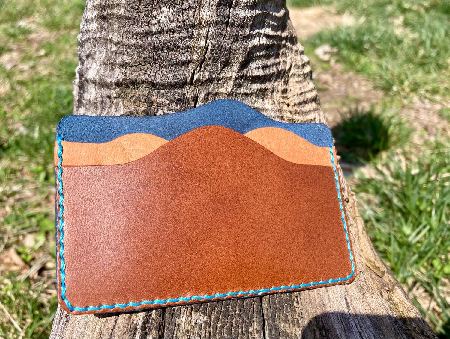 Minimalist Card Holder - Mountain Sky (Buttero-Vachetta-Goatskin Combo)