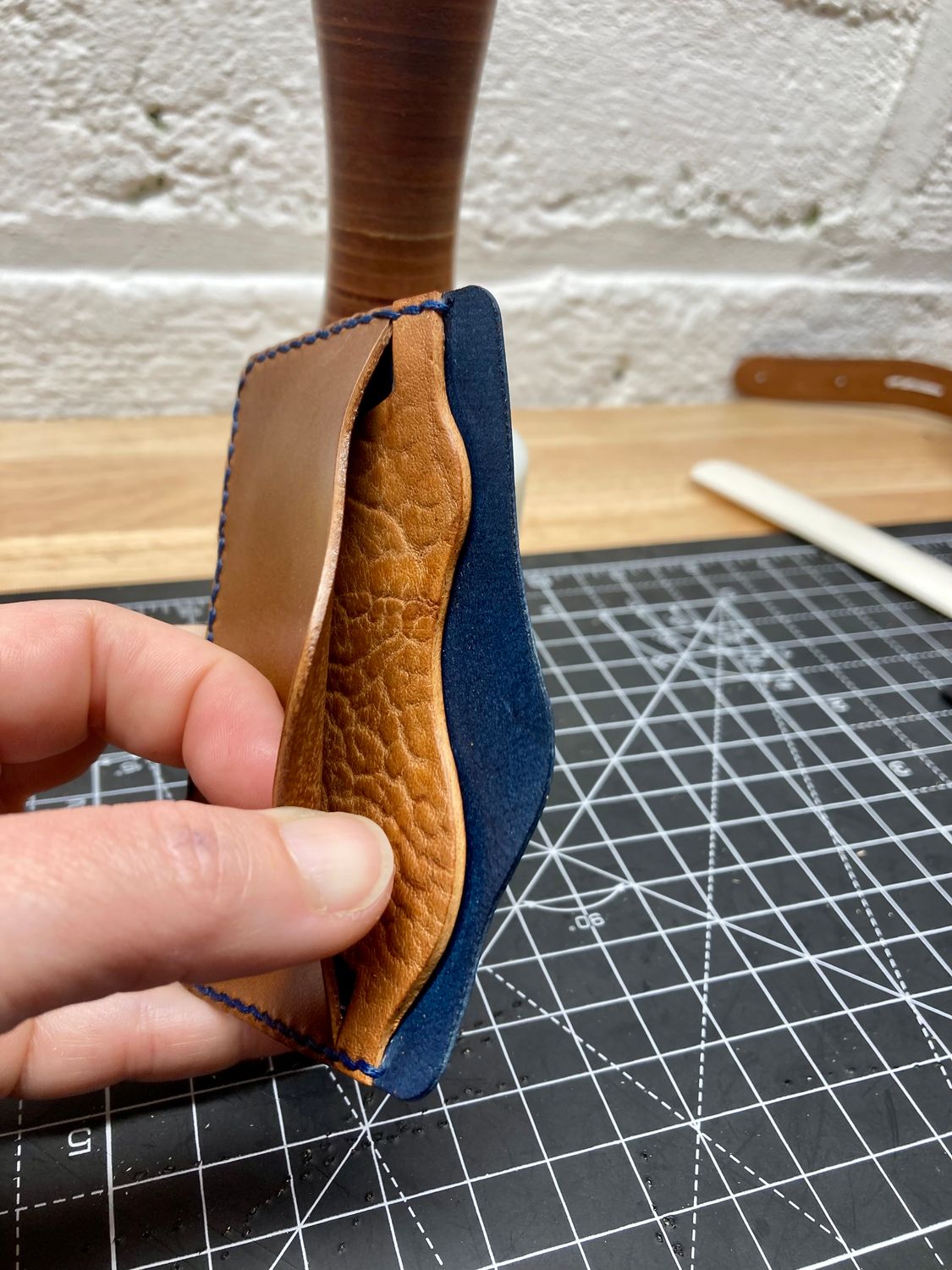 Minimalist Card Holder - Mountain Sky (Buttero-Vachetta-Goatskin Combo)
