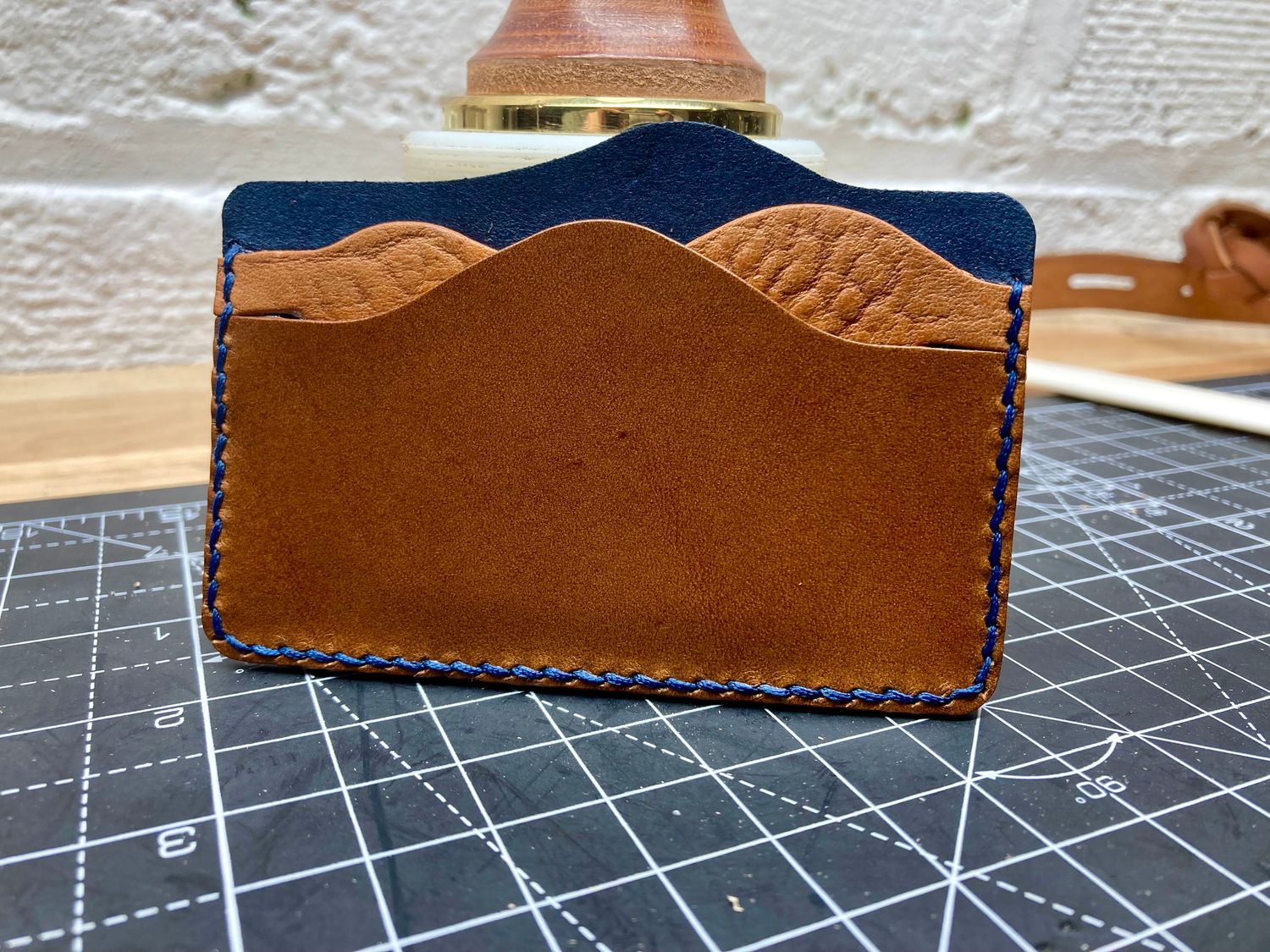 Minimalist Card Holder - Mountain Sky (Buttero-Vachetta-Goatskin Combo)