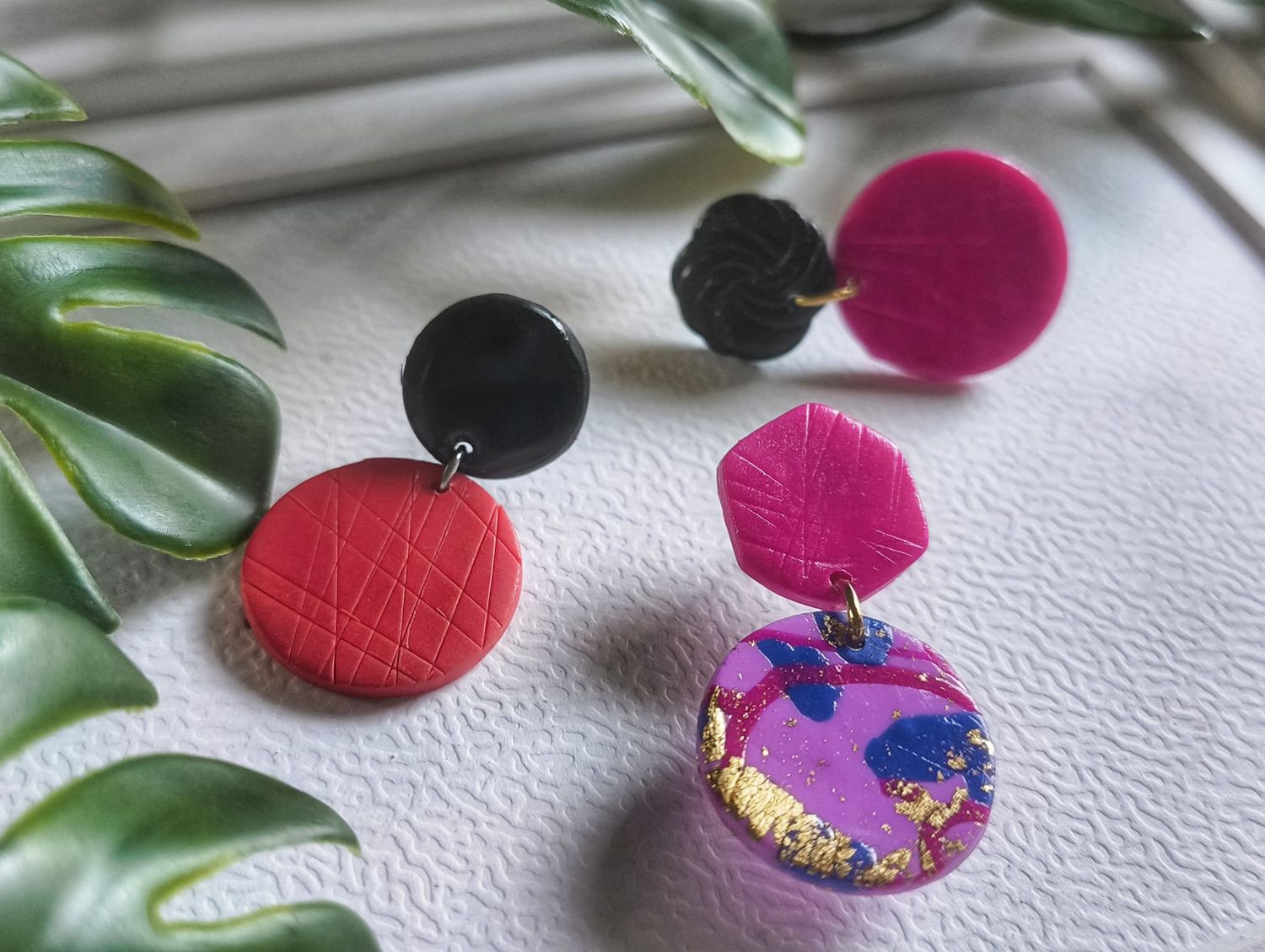 Double bubble clay - kolczyki