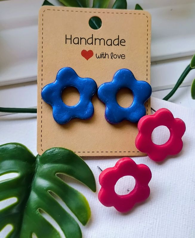 Medium flower - kolczyki sztyfty