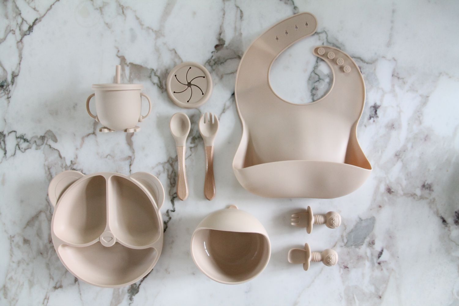 Serviesset - Beige - Beren bordje - 9 delig