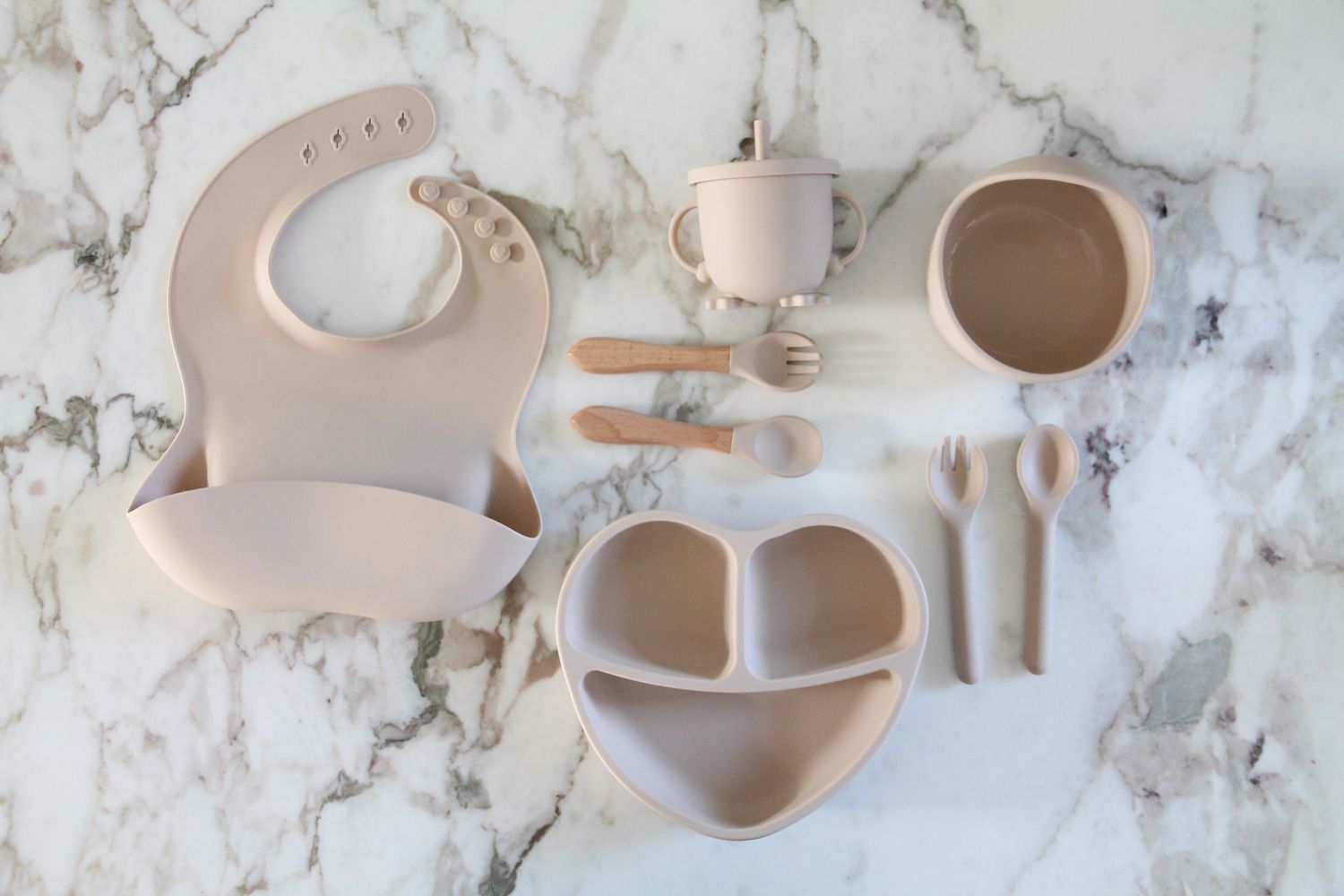 Serviesset - Beige - Hartvormig bord - 8 delig