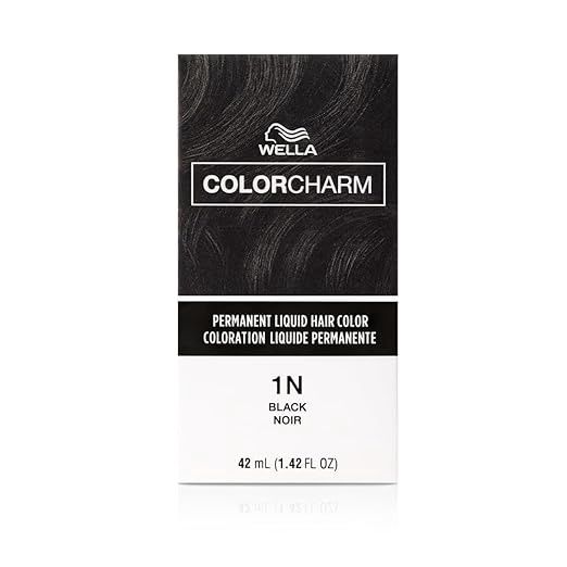 WELLA COLOR CHARM PERMANENT LIQUID HAIR COLOR 1.4 OZ 1N/051 BLACK