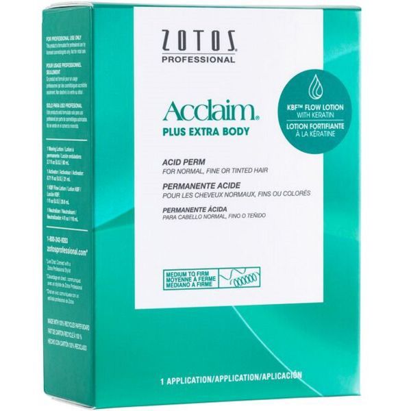 ZOTOS ACCLAIM PLUS ACID PERM FOR NORMAL, TINTED OR HIGHLIGHTED HAIR - 1 APPLICATION