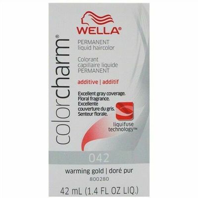 WELLA COLOR CHARM PERMANENT LIQUID HAIR COLOR 1.4 OZ 042  WARMING GOLD