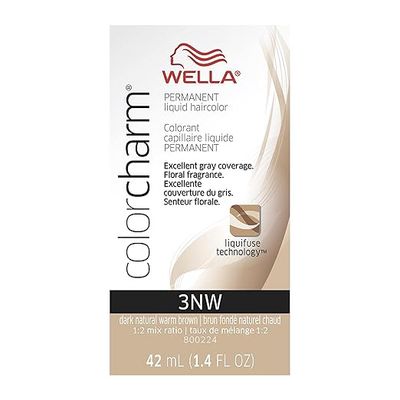 WELLA COLOR CHARM PERMANENT LIQUID HAIR COLOR 1.4 OZ 3NW DARK NATURAL WARM BROWN