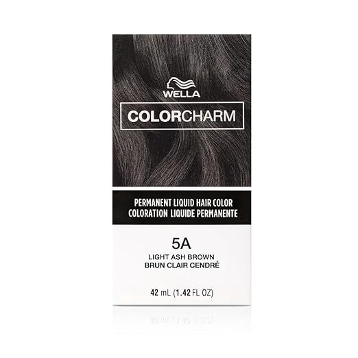 WELLA COLOR CHARM PERMANENT LIQUID HAIR COLOR 1.4 OZ 5A/246 LIGHT ASH BROWN