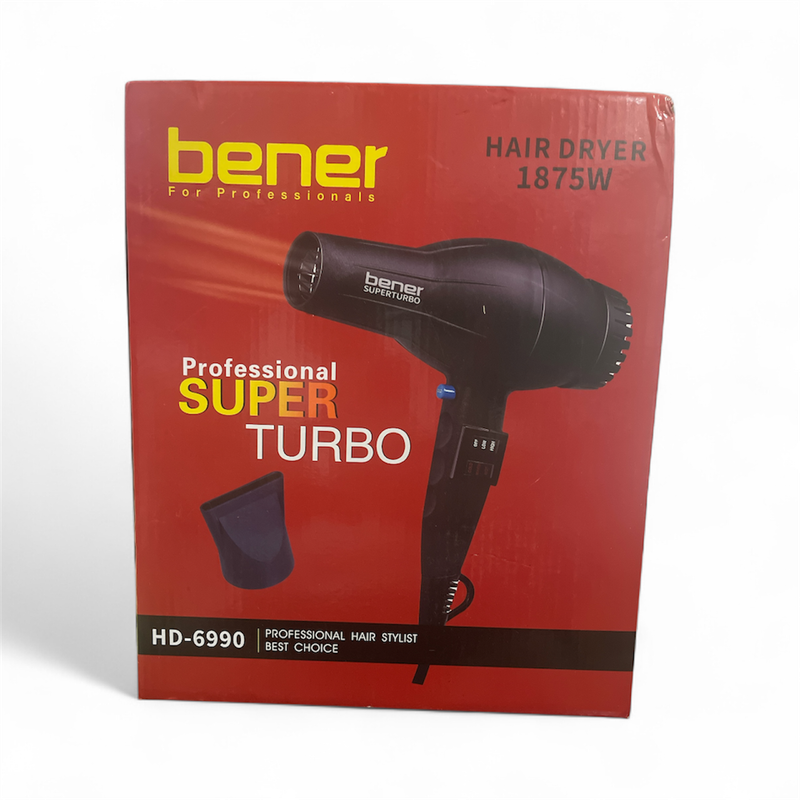Bener for professionals black hair dryer super turbo 1875W