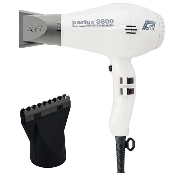 Parlux 3800 Eco Friendly Ceramic Ionic Hair Dryer - White