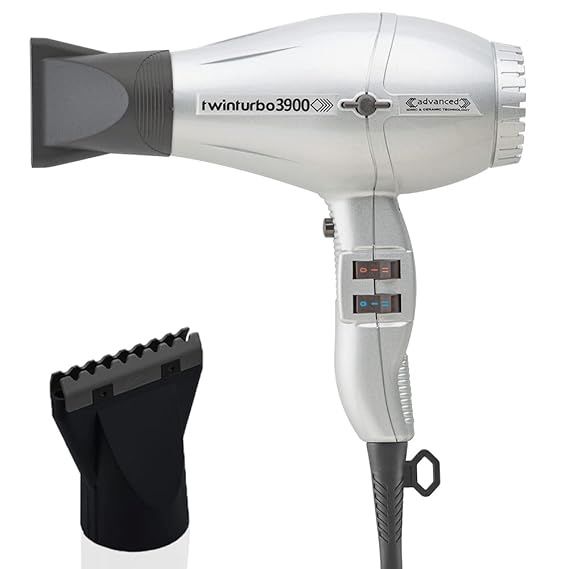 TURBO POWER TWIN TURBO 3900 IONIC & CERAMIC HAIR DRYER SILVER #333