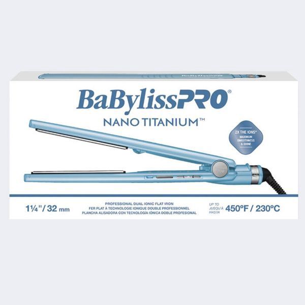 Babyliss Pro Nano Titanium Flat Iron Professional Dual Ionic 1 1/4" 32mm BNT9125TUC