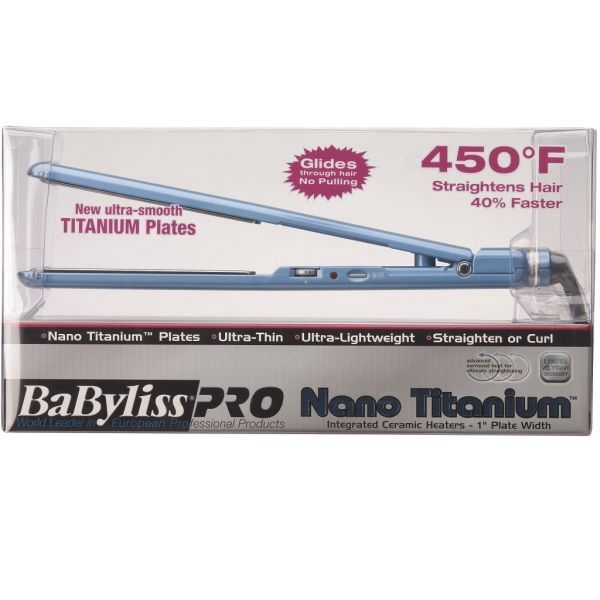 Babyliss Pro Nano Titanium Flat Iron Ultra-Thin  - 1" #BABNT3072TN