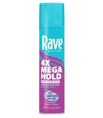 Rave hair spray 4x MEGA HOLD long-lasting level 4 net 11oz