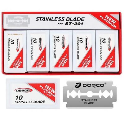 Dorco Platinum Stainless Double Edge Blades - 100 Blades #ST-301 Dorco Platinum Stainless Double Edge Blades - 100 Blades #ST-301