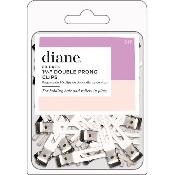 Diane Double Prong Clips 1-3/4" Silver - 80 Pack #D17