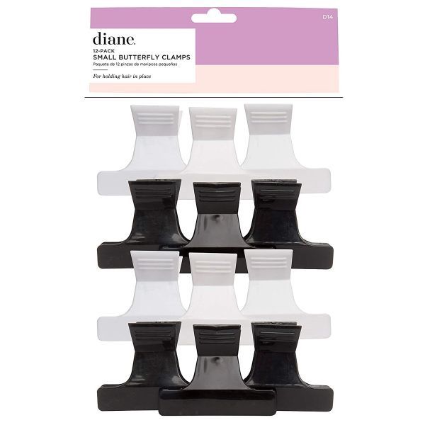 Diane Small Butterfly Clamps Black & White - 12 Pack #D14 Diane Small Butterfly Clamps Black & White - 12 Pack #D14
