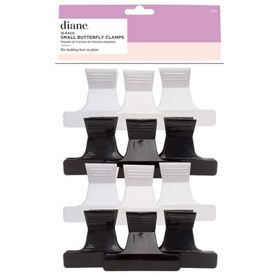 Diane Small Butterfly Clamps Black & White - 12 Pack #D14