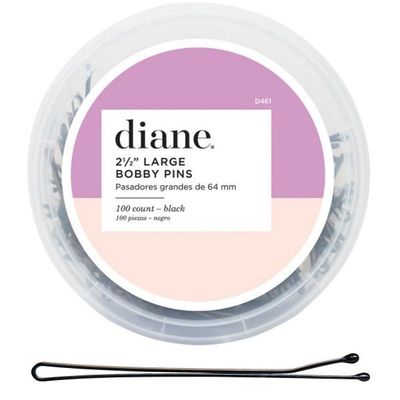 Diane Large Bobby Pins 2-1/2" Black - 100 Count Jar #D461