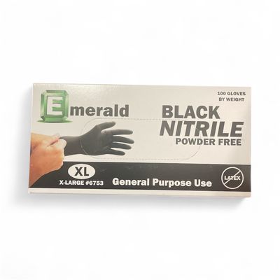 Emerald General Purpose Black Nitrile Gloves Powder Free