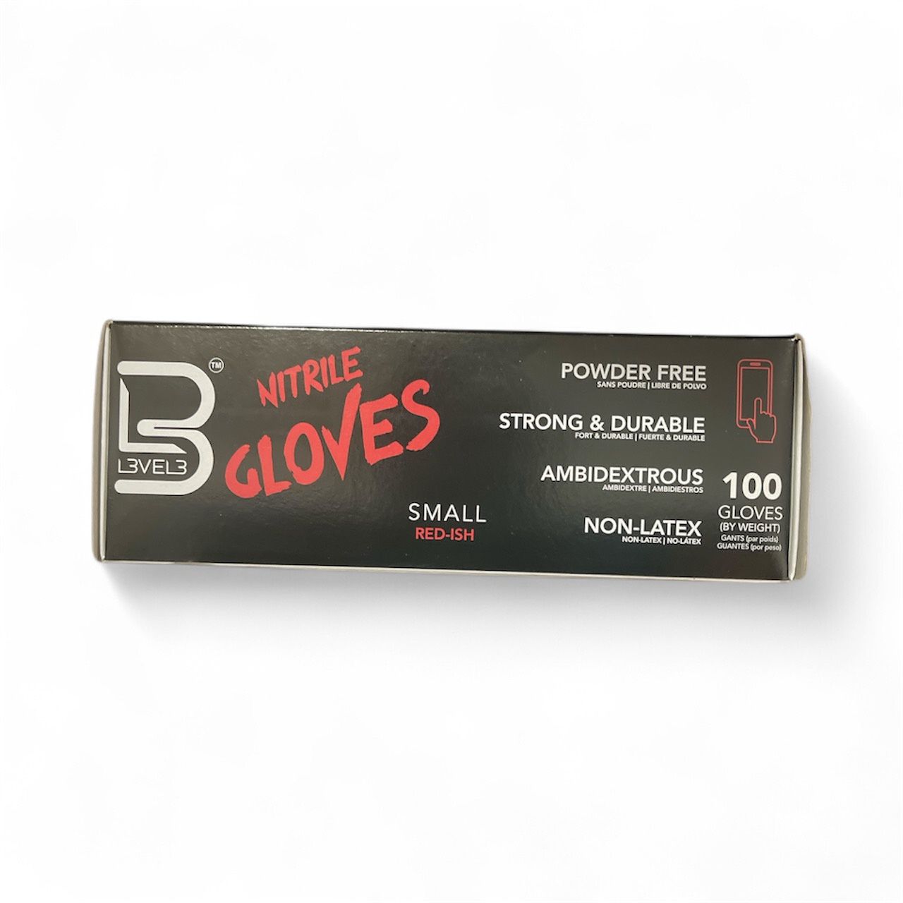 L3VEL3 Nitrile Gloves 100 Pcs [S to XL Available], Colors: Red, Size: Small