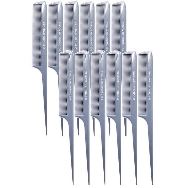 Krest Virgomate Rat Tail Comb - Gray #551 [12 Pack]