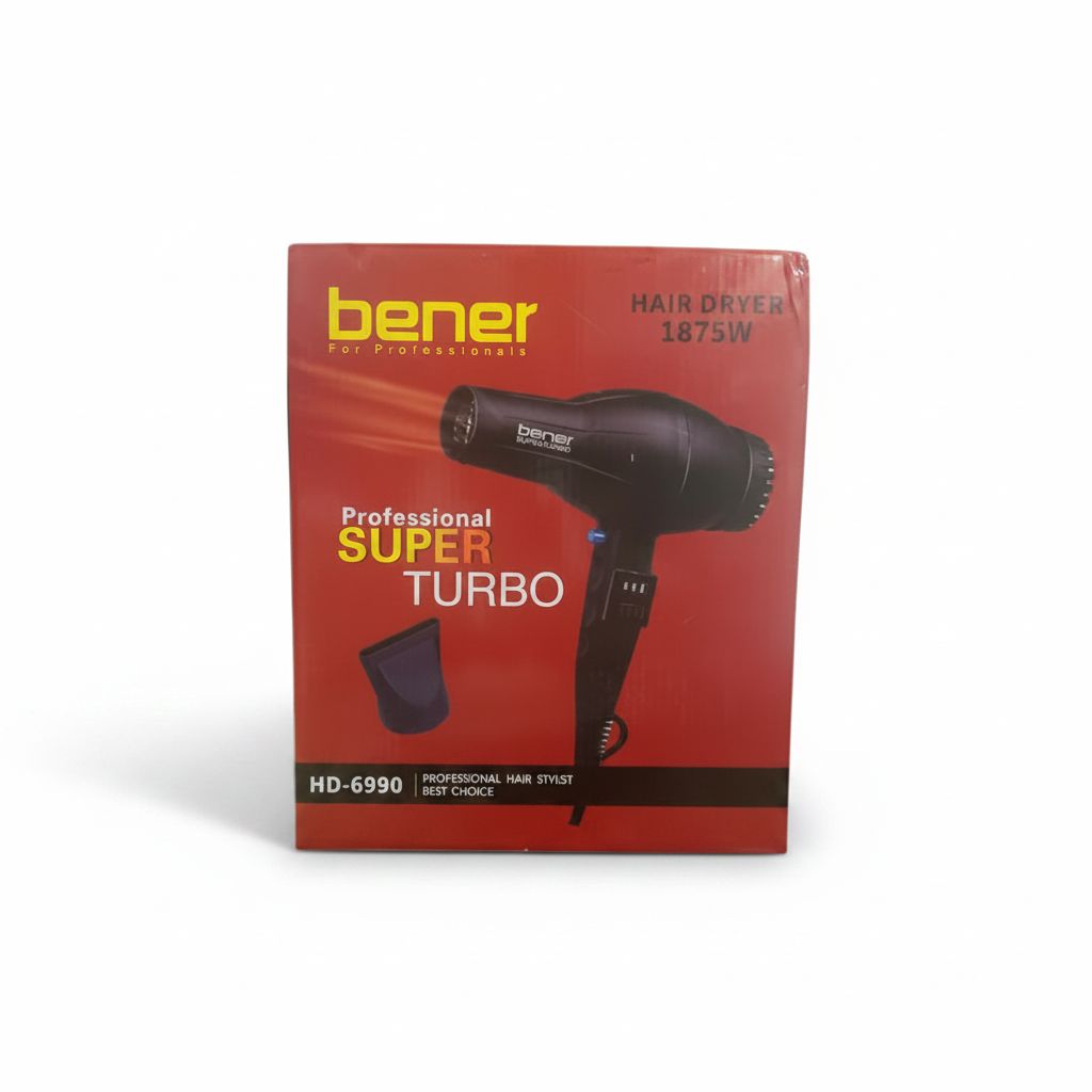 Bener for professionals black hair dryer super turbo 1875W