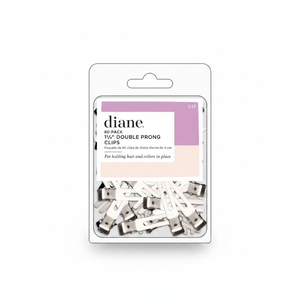 Diane Double Prong Clips 1-3/4" Silver - 80 Pack #D17