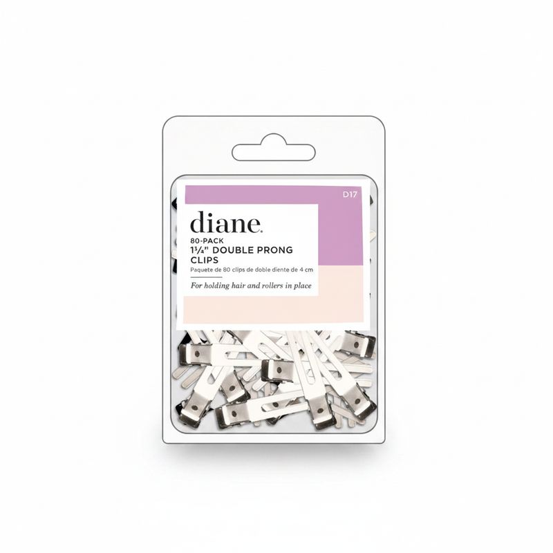 Diane Double Prong Clips 1-3/4" Silver - 80 Pack #D17