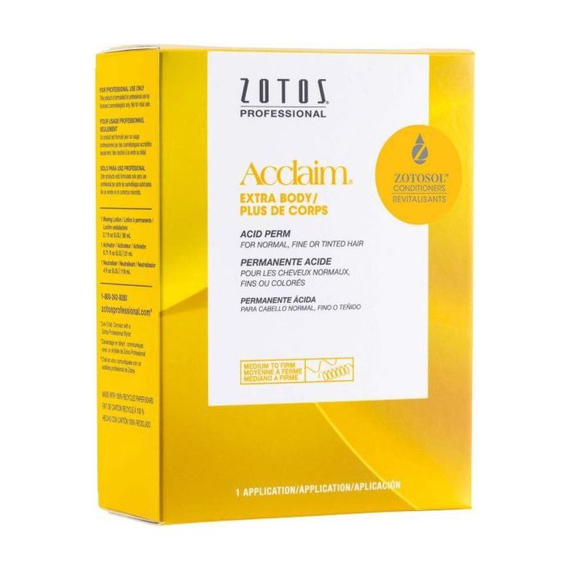 Zotos Acclaim Extra Body Acid Perm for Normal, Fine or Tinted Hair (Medium to Firm) - 1 Application