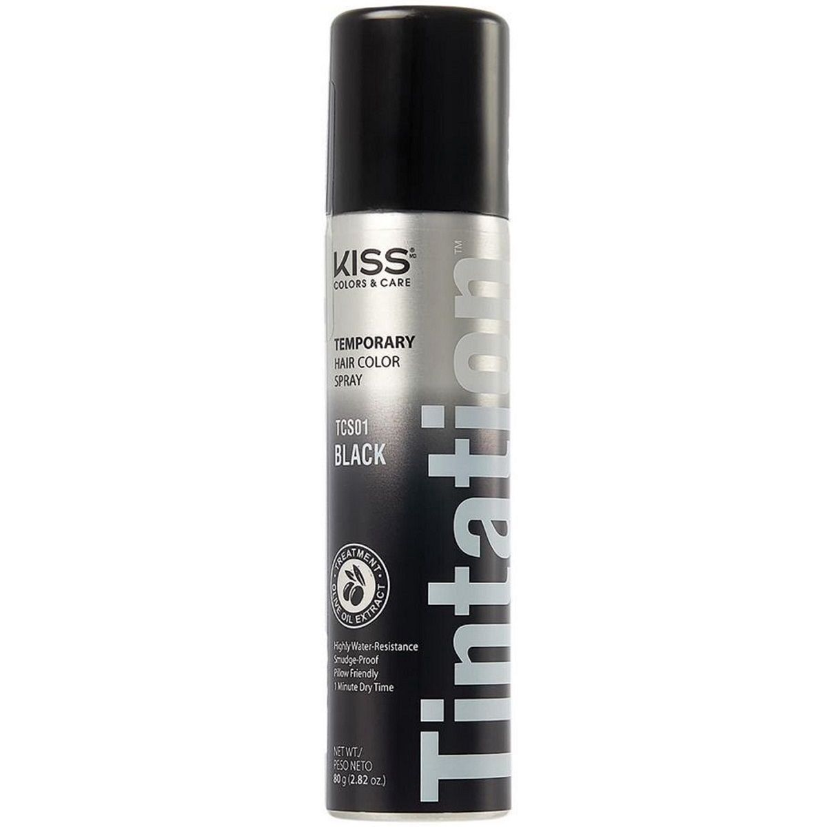 Red by Kiss Tintation Temporary Hair Color Spray 2.82 oz, color: Black #TCS01