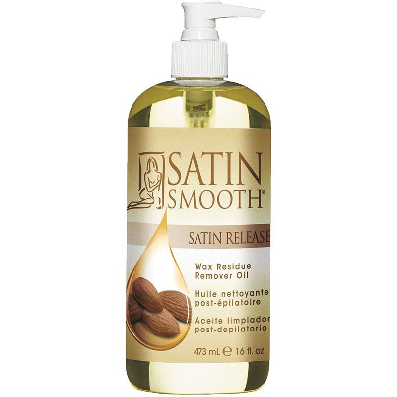 Satin Smooth Release Wax Residue Remover Oil, Post Wax Treatment, 16 oz | Quickly Removes Sticky Residue After Hair Removal, Ideal for Face and Body Waxing Aftercare Skin Cleanser