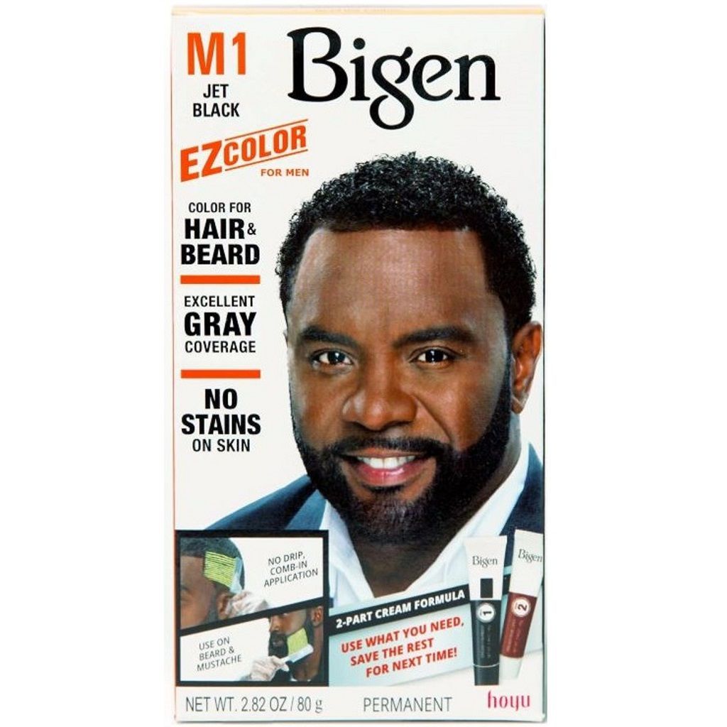 Bigen EZ Color For Men Hair Color For Hair & Beard 2.82 oz (Jet Black #M1)