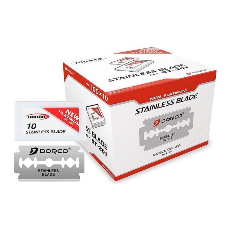 Dorco Platinum Stainless Double Edge ST-301 - 1,000 Blades (10 Cajas x 100)