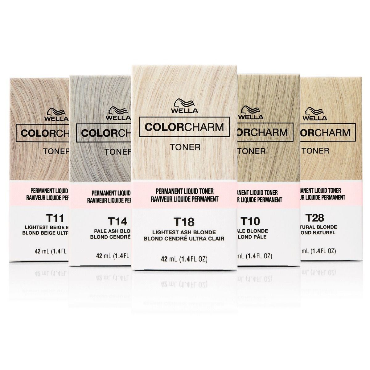 Wella Color Charm Permanent Liquid Toner T18 Lightest Ash Blonde 1.4 oz - 12 Pack