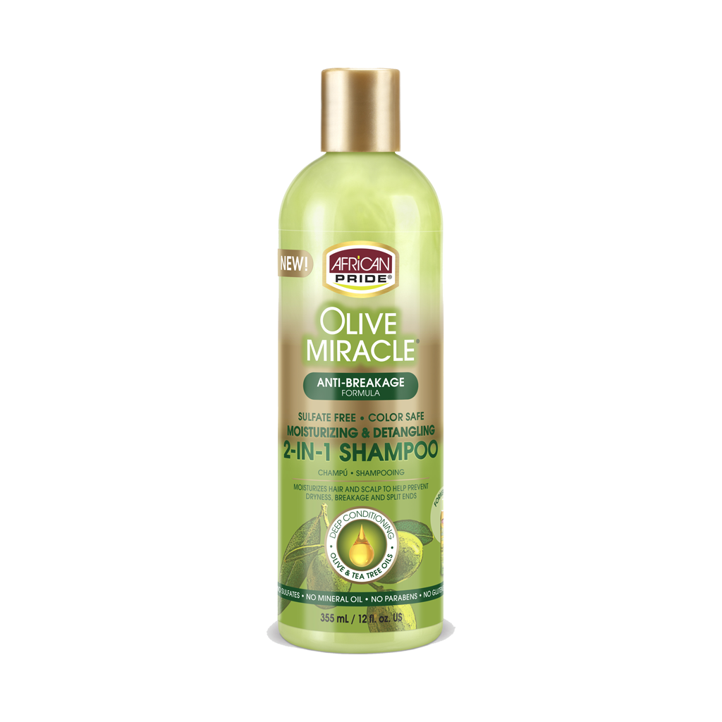 AFRICAN PRIDE OLIVE MIRACLE 2 IN 1 SHAMPOO CONDITIONER 12OZ