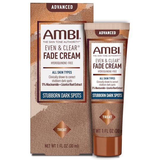 AMBI EVEN &amp; CLEAR TREATMENTS. FADE CREAM HYDROQUINONE-FREE 1OZ, option: STUBBORN DARK SPOTS