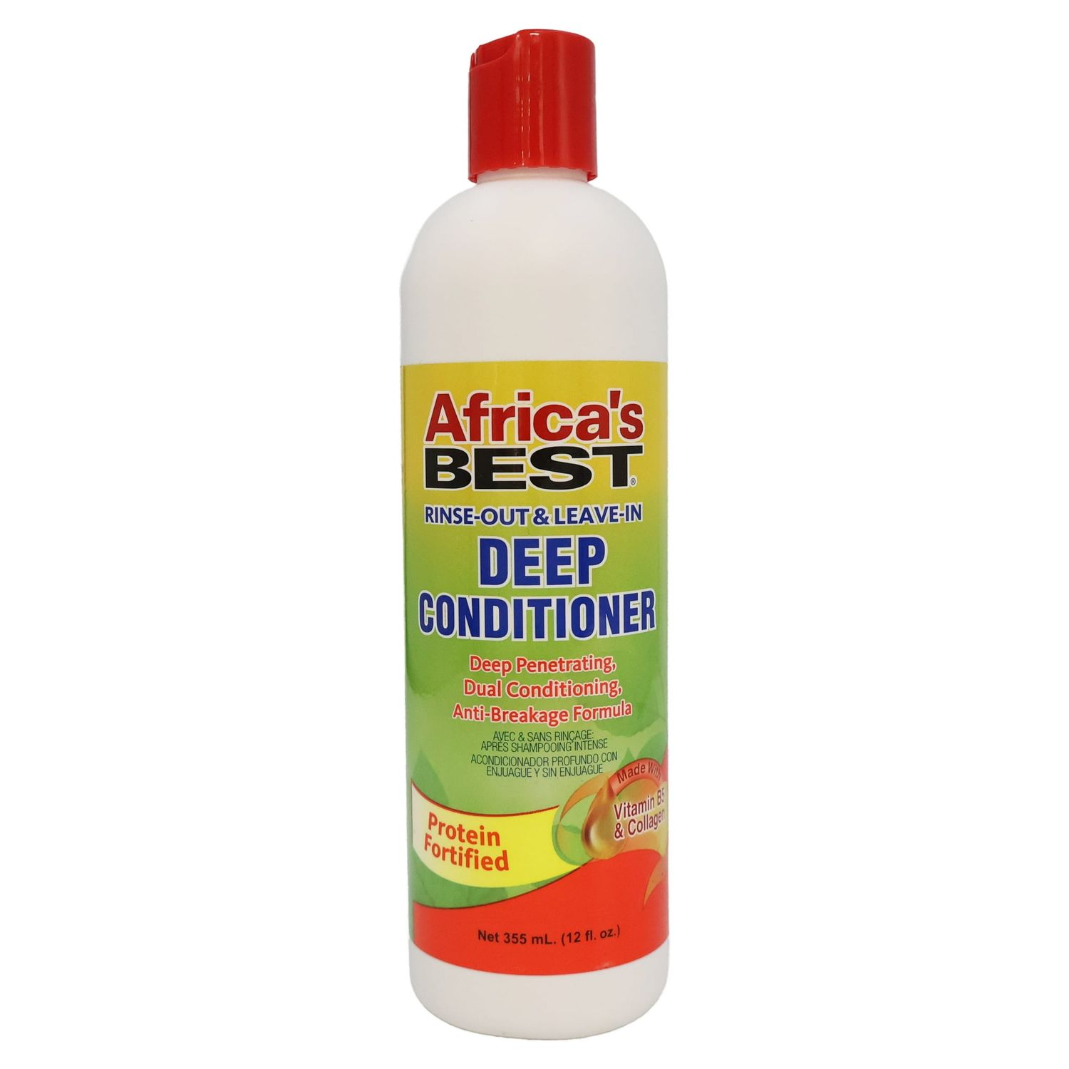 Africa S Best DEEP CONDITIONER RINSE-OUT &amp; LEAVE-IN 12OZ