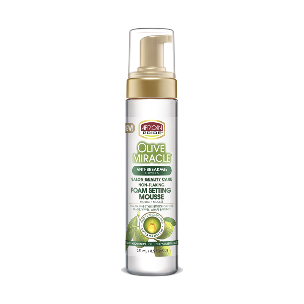 AFRICAN PRIDE OLIVE MIRACLE FOAM SETTING MOUSSE 8.5OZ