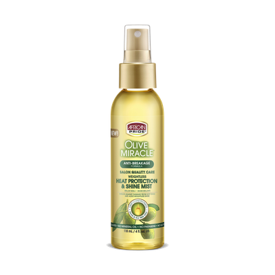 AFRICAN PRIDE OLIVE MIRACLE HEAT PROTECTION SHINE MIST 4OZ