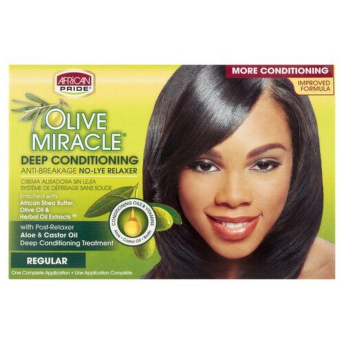 AFRICAN PRIDE OLIVE MIRACLE No Lye Regular Relaxer 1application