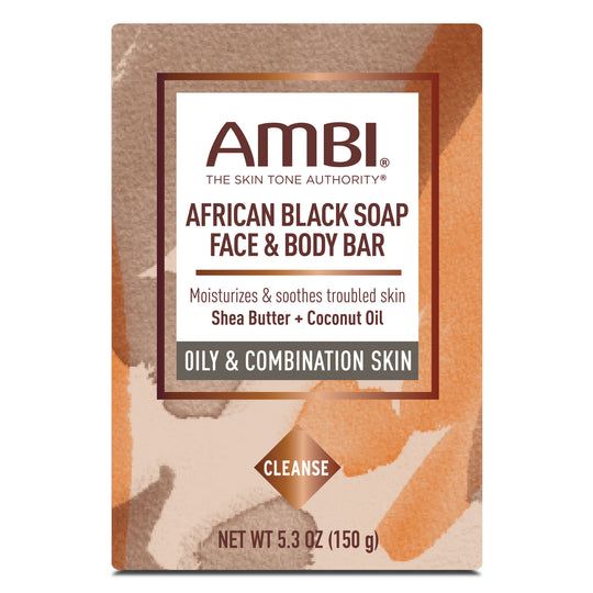 AMBI BAR SOAPS AFRICAN BLACK SOAP FACE &amp; BODY BAR 5.3OZ