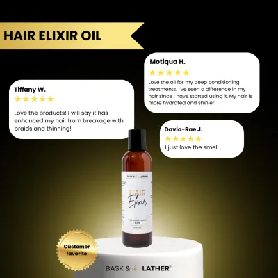 BASK AND LATHER hair elixer oil 4oz