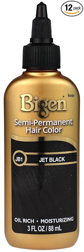BIGEN SEMI PERMANENT HAIR COLOR 3OZ, Color: JB1 JET BLACK