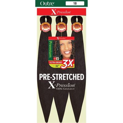 Outre 3X X-pression Pre- stretched Braiding Hair 32" (Green Bag)