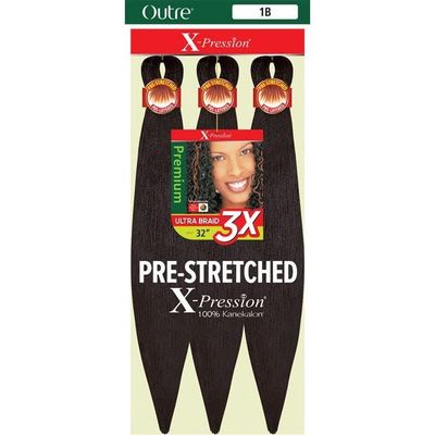 Outre 3X X-pression Pre- stretched Braiding Hair 32" (Green Bag)