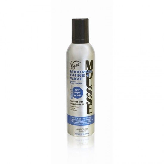 VIGEROL MOUSSE, Size: 12OZ, option: MAXIMUM SHINE &amp; WAVE (BLUE)